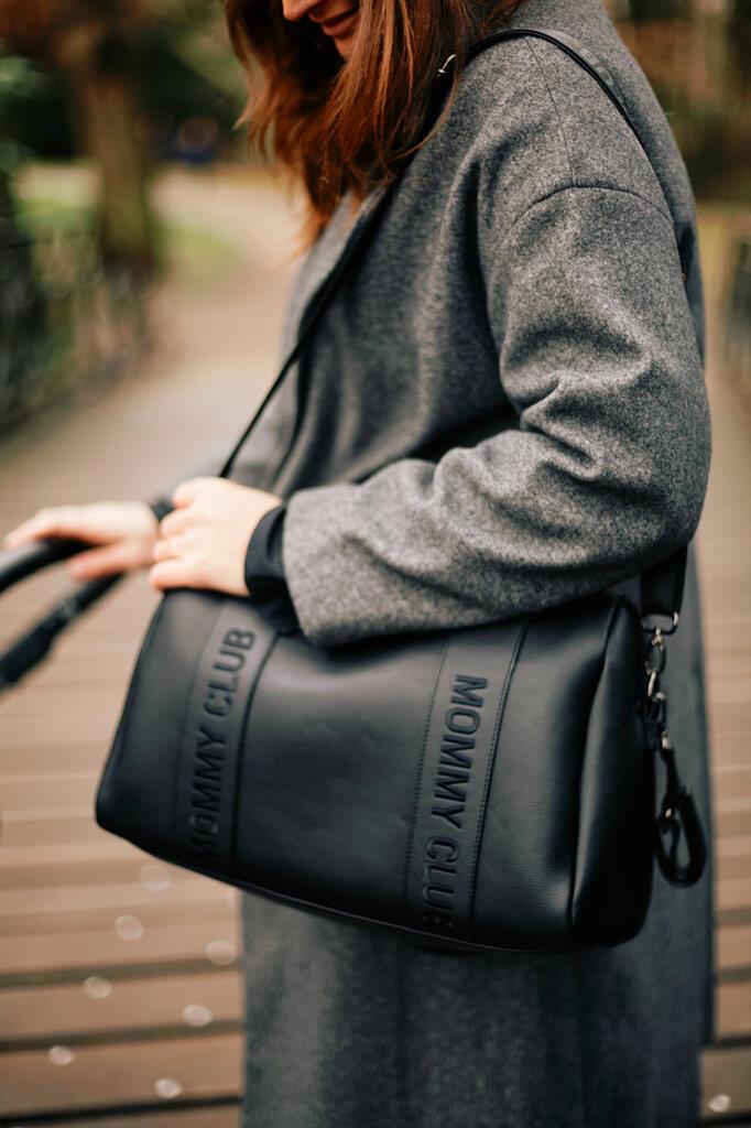 Mommy  Club Bag, Vegan Deri Siyah Mommy Bag Childhome