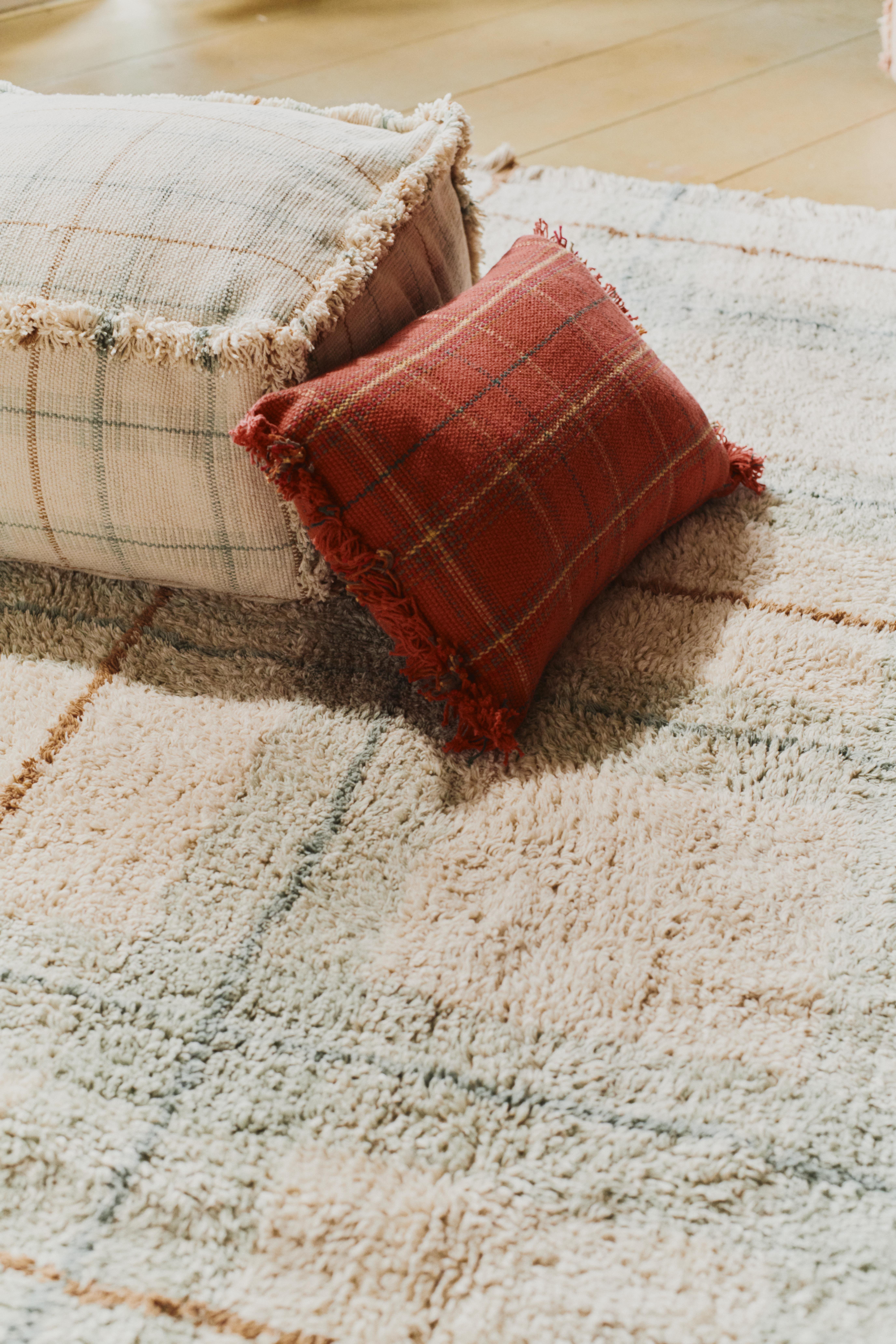 Lorena Canals Çocuk Odası Pufu, Tartan Blue Sage Kategorisiz Lorena Canals