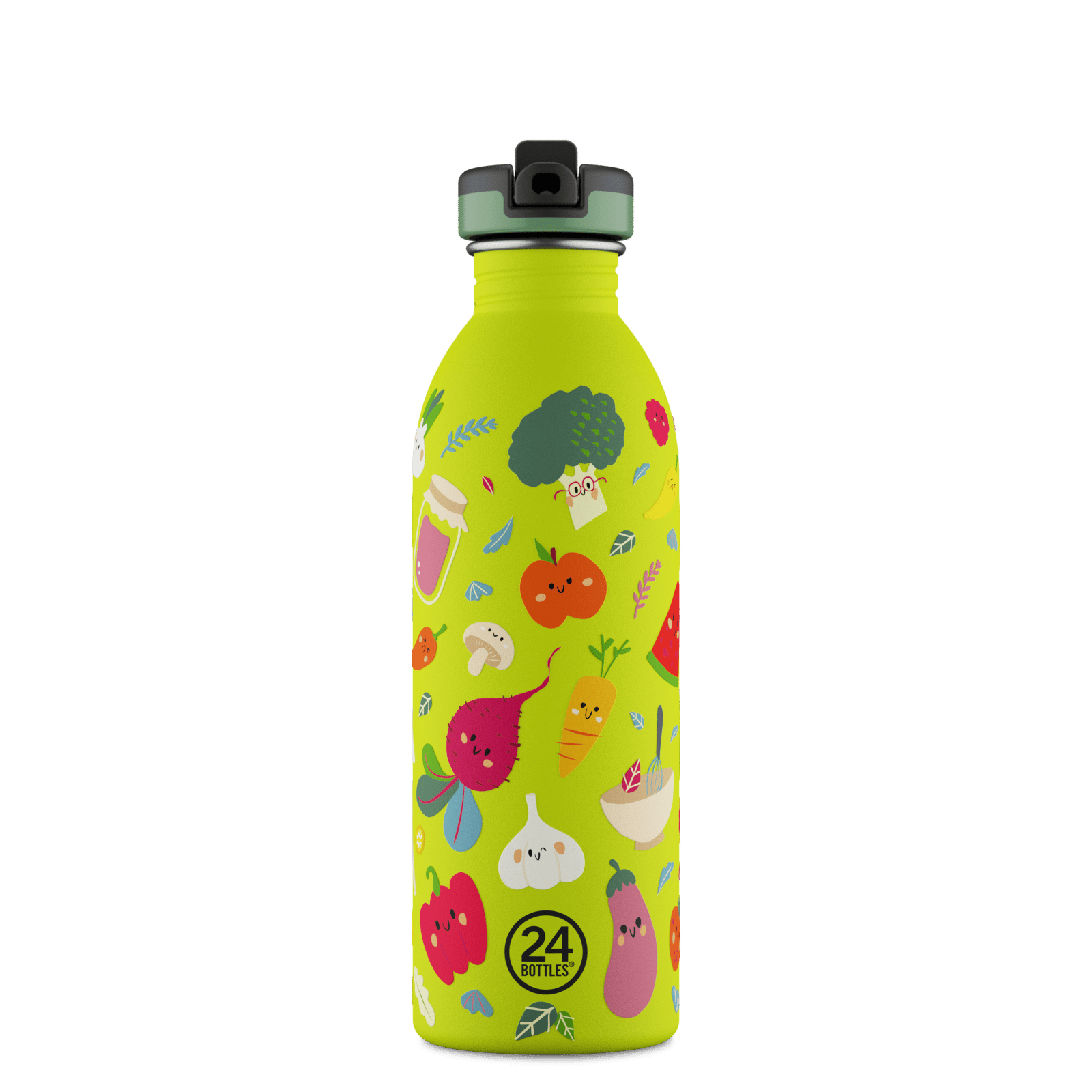 24Bottles Kids Bottle Pipetli Paslanmaz Çelik Çocuk Su Matarası 500 ml, Veggie Friends Kategorisiz 24Bottles