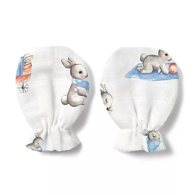 Deux  Lapins Bebe Lapin, Müslin Eldiven Bebek Patik