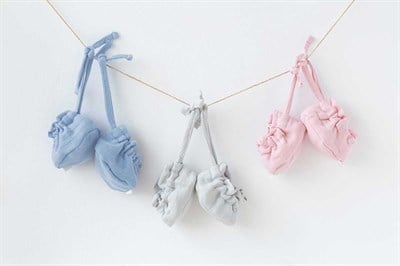 Deux  Lapins Endless Blue Müslin Bebek Patik Bebek Patik