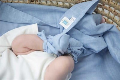 Deux  Lapins Endless Blue Müslin Bebek Patik Bebek Patik
