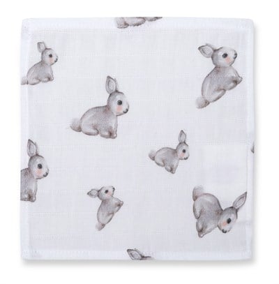 Deux  Lapins Iconique Lapin & Cotton Grey 10`lu Müslin Ağız Bezi Paketi Emzirme Önlüğü