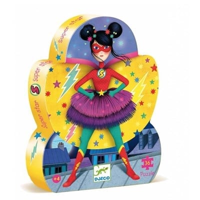 Djeco Djeco Dekoratif Puzzle 36, Super Star Oyuncak