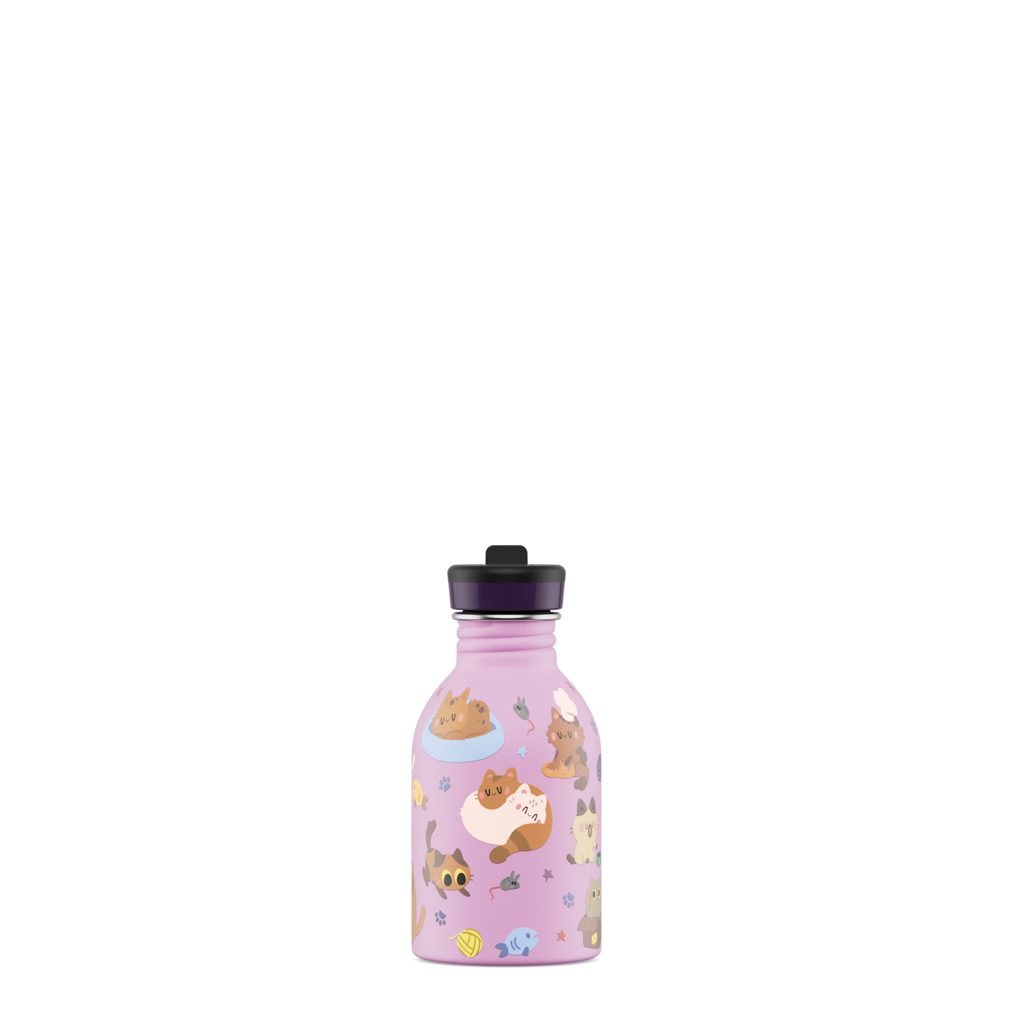 24Bottles Kids Bottle Pipetli Paslanmaz Çelik Çocuk Su Matarası 250 ml, Meow Friends Kategorisiz 24Bottles