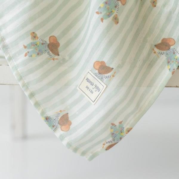 Çok Amaçlı Organik Müslin Örtü - Fare Desenli Kategorisiz Mama Yoyo