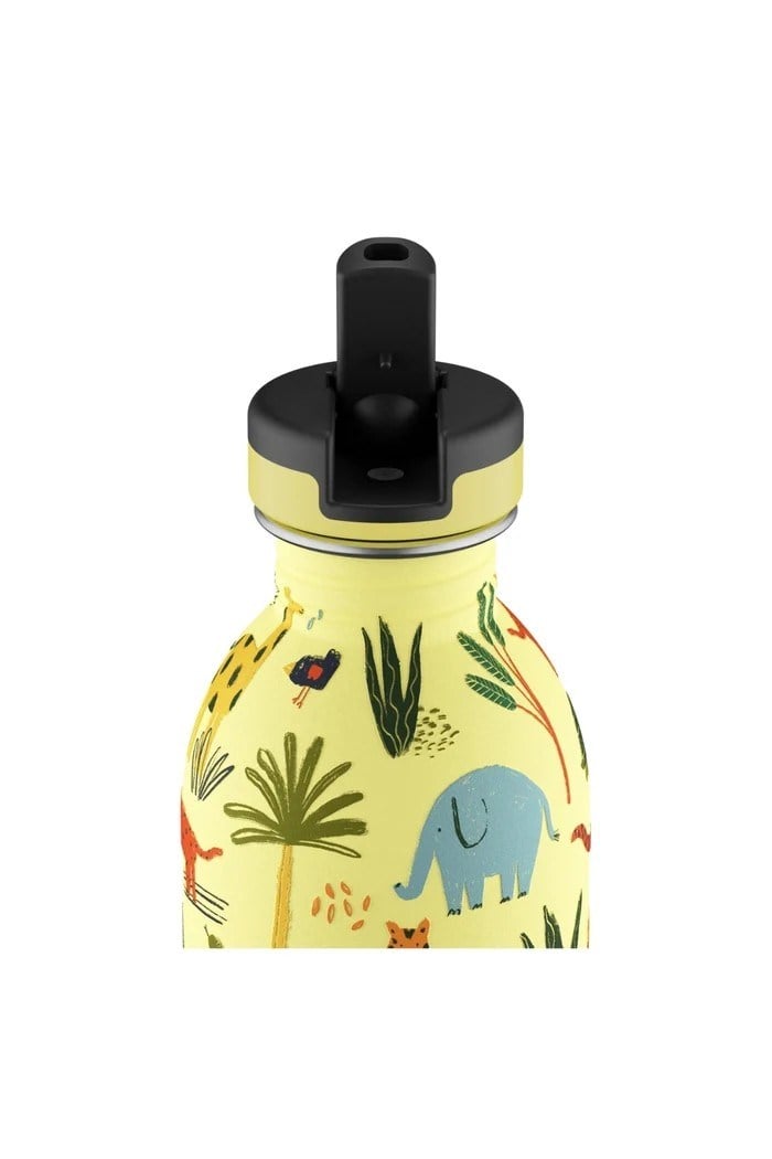 24Bottles Kids Bottle Paslanmaz Pipetli Çelik Çocuk Su Matarası 250 ml, Jungle Friends Kategorisiz 24Bottles