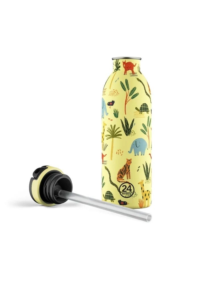 24Bottles Kids Bottle Pipetli Paslanmaz Çelik Çocuk Su Matarası 500 ml, Jungle Friends Kategorisiz 24Bottles
