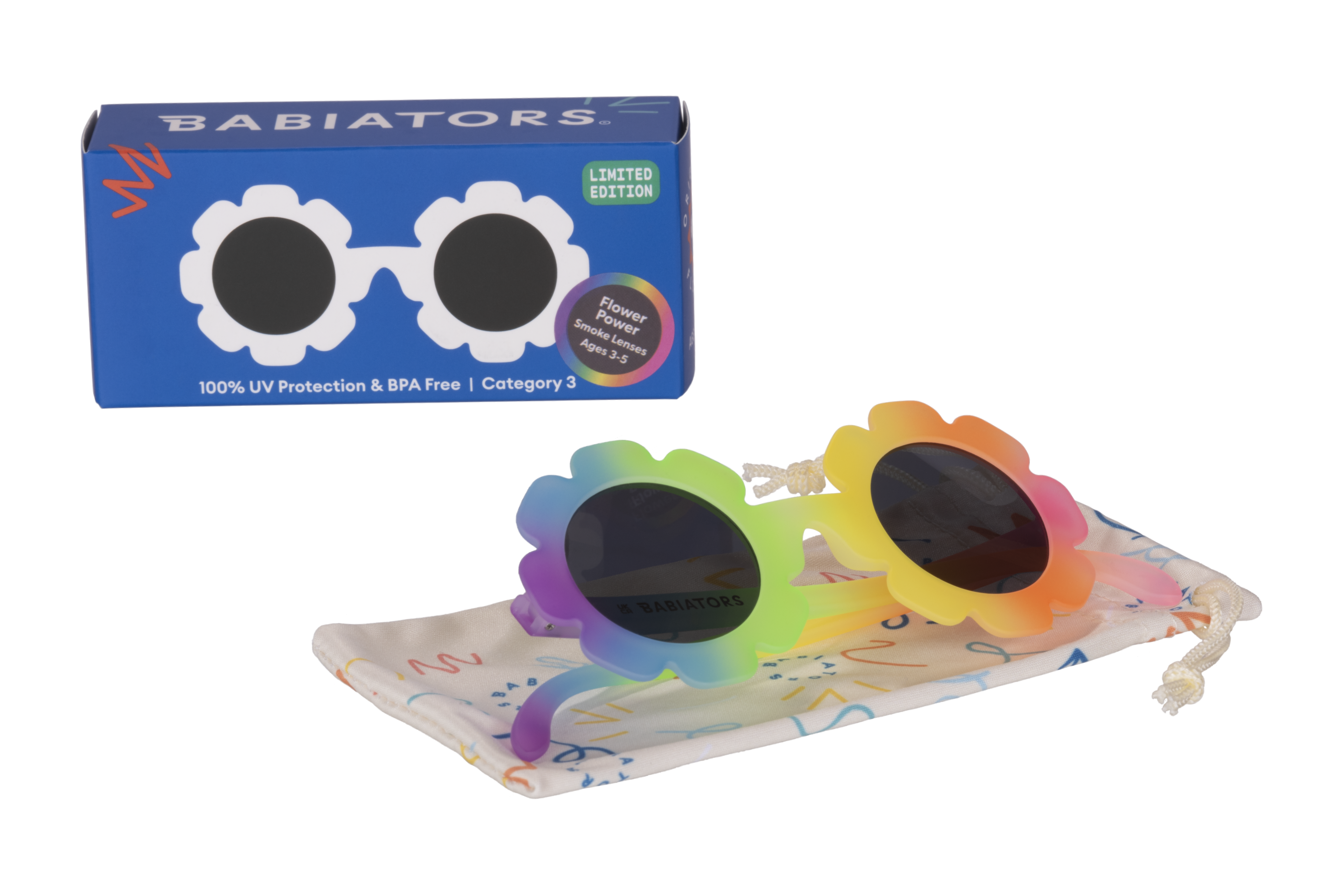 Babiators Original Flower Güneş Gözlüğü Flower Power 3-5 Yaş Güneş Gözlükleri Babiators