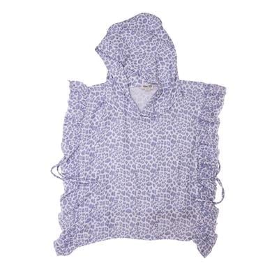 Fırfırlı Müslin Panço - Lila Leopar Havlu & Bornozlar Mama Yoyo Baby & Kids