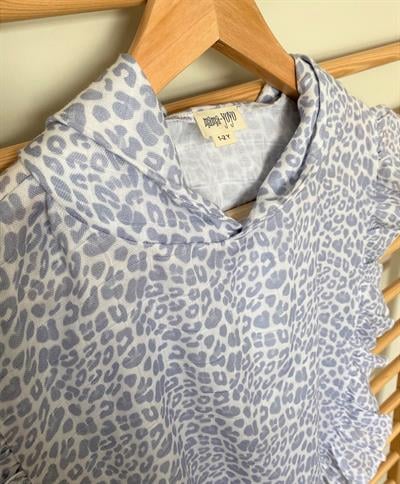 Fırfırlı Müslin Panço - Lila Leopar Havlu & Bornozlar Mama Yoyo Baby & Kids