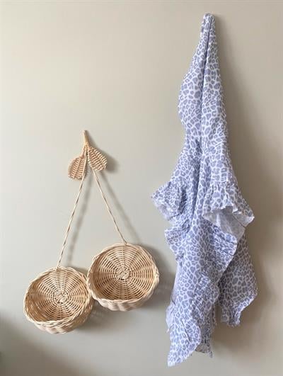 Fırfırlı Müslin Panço - Lila Leopar Havlu & Bornozlar Mama Yoyo Baby & Kids