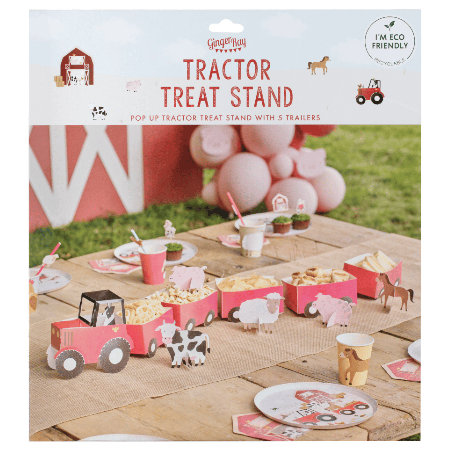 Ginger Ray - Treat Stand - Tractor and Trailer Treat Stand - Traktör ve Römork İkram Standı