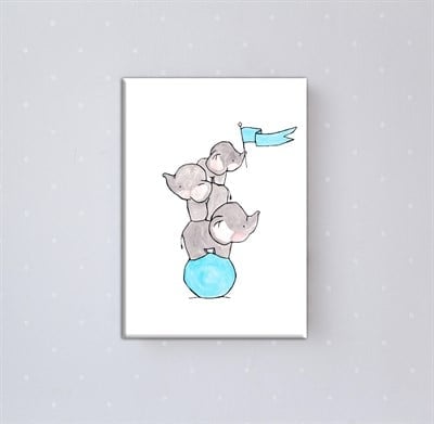 İkili Fil Kanvas Tablo