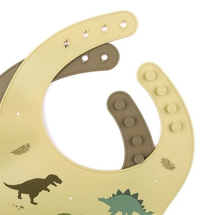 İkili Silikon Mama Önlüğü, Dinozor Önlük ve Bereler A Little Lovely Company