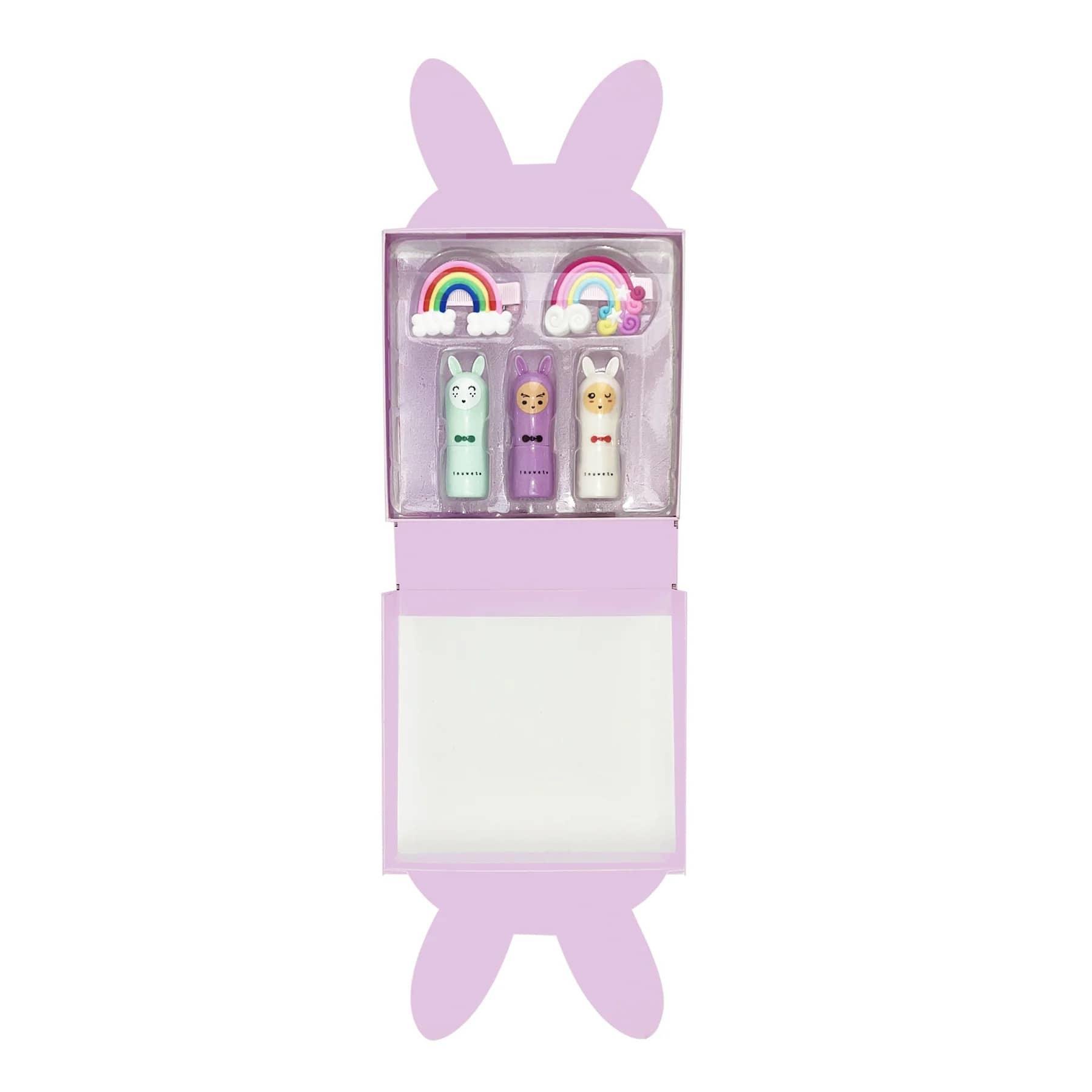 INUWET BOITE DELUX PAPER BUNNY 3'lu LIP BALM Oje & Ruj Inuwet