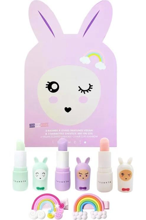 INUWET BOITE DELUX PAPER BUNNY 3'lu LIP BALM Oje & Ruj Inuwet