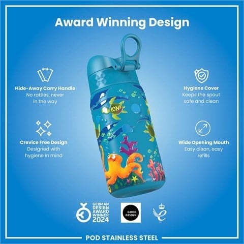 ION8 - Çocuk Su Termosu - Deniz Kaplumbağaları - 320 Ml - Sızdırmaz