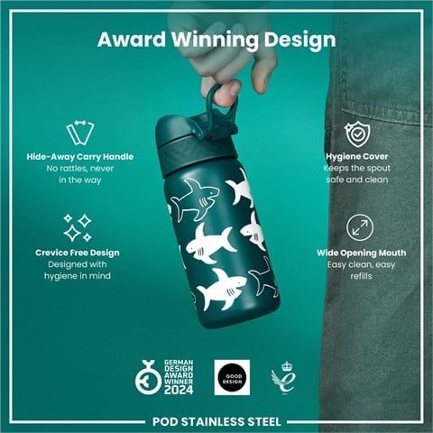 ION8 - Çocuk Su Termosu - Köpekbalığı - 320 Ml - Sızdırmaz