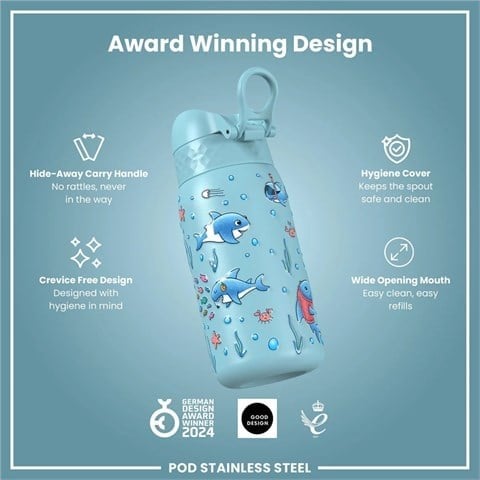 ION8 - Çocuk Su Termosu - Köpekbalıkları - 320 Ml - Sızdırmaz