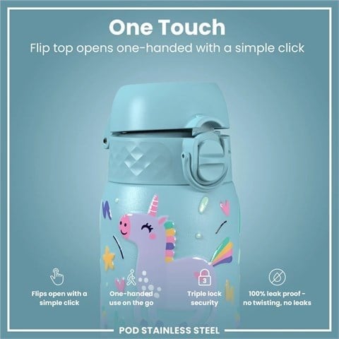 ION8 - Çocuk Su Termosu - Mavi Unicorn - 320 Ml - Sızdırmaz