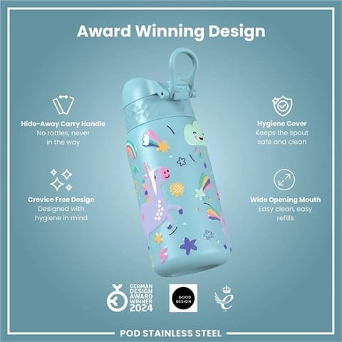 ION8 - Çocuk Su Termosu - Mavi Unicorn - 320 Ml - Sızdırmaz