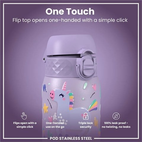 ION8 - Çocuk Su Termosu - Mor Unicorn - 320 Ml - Sızdırmaz