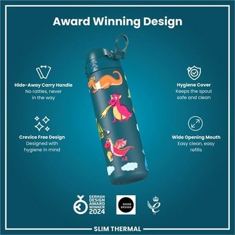 ION8 - İnce Su Termosu - Ejderhalar - 500 Ml - Sızdırmaz