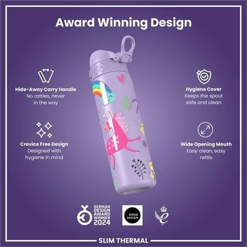 ION8 - İnce Su Termosu - Mor Unicorn - 500 Ml - Sızdırmaz