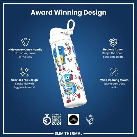 ION8 - İnce Su Termosu - Robotlar - 500 Ml - Sızdırmaz