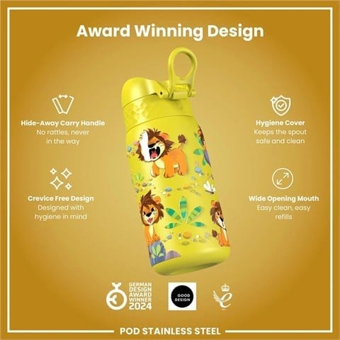 ION8 - Paslanmaz Çelik Çocuk Suluk - Aslanlar - 400 Ml - Sızdırmaz
