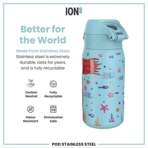 ION8 - Paslanmaz Çelik Çocuk Suluk - Deniz Kızları - 400 Ml - Sızdırmaz