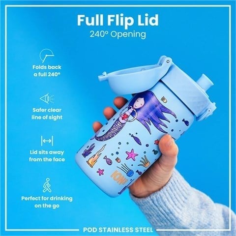 ION8 - Paslanmaz Çelik Çocuk Suluk - Deniz Kızları - 400 Ml - Sızdırmaz