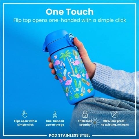 ION8 - Paslanmaz Çelik Çocuk Suluk - Flamingolar - 400 Ml - Sızdırmaz