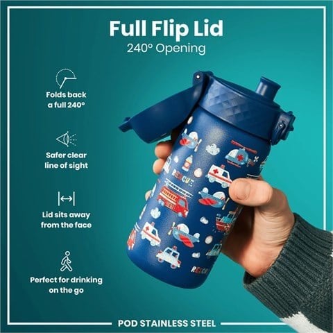 ION8 - Paslanmaz Çelik Çocuk Suluk - Kurtarma Aracı - 400 Ml - Sızdırmaz