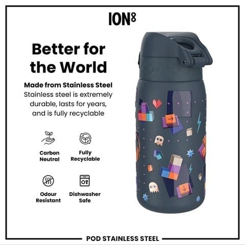 ION8 - Paslanmaz Çelik Çocuk Suluk - Oyuncu - 400 Ml - Sızdırmaz