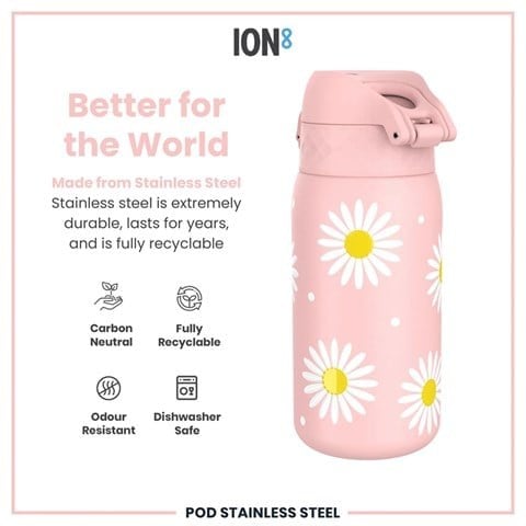 ION8 - Paslanmaz Çelik Çocuk Suluk - Papatyalar - 400 Ml - Sızdırmaz