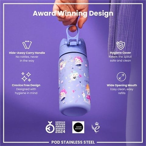 ION8 - Paslanmaz Çelik Çocuk Suluk - Periler - 400 Ml - Sızdırmaz