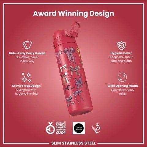 ION8 - Paslanmaz Çelik İnce Suluk - Fiyonklar - 600 Ml - Sızdırmaz