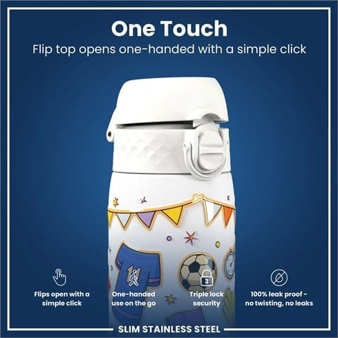 ION8 - Paslanmaz Çelik İnce Suluk - Futbol - 600 Ml - Sızdırmaz