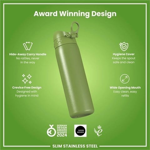 ION8 - Paslanmaz Çelik İnce Suluk - Haki Yeşili - 600 Ml - Sızdırmaz