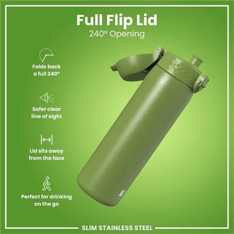 ION8 - Paslanmaz Çelik İnce Suluk - Haki Yeşili - 600 Ml - Sızdırmaz