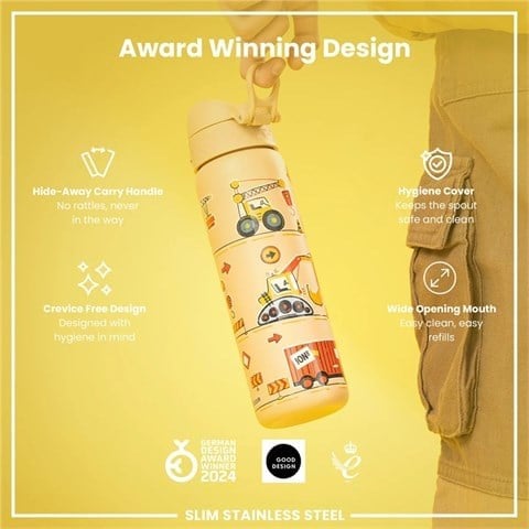 ION8 - Paslanmaz Çelik İnce Suluk - İş Makineleri - 600 Ml - Sızdırmaz