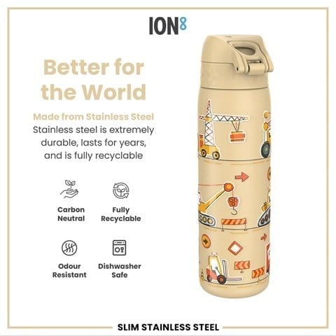 ION8 - Paslanmaz Çelik İnce Suluk - İş Makineleri - 600 Ml - Sızdırmaz