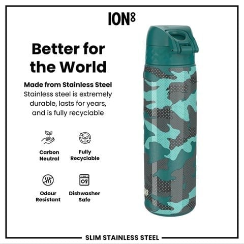 ION8 - Paslanmaz Çelik İnce Suluk - Kamuflaj - 600 Ml - Sızdırmaz