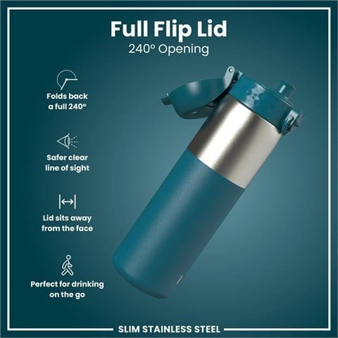 ION8 - Paslanmaz Çelik İnce Suluk - Koyu Turkuaz - 600 Ml - Sızdırmaz