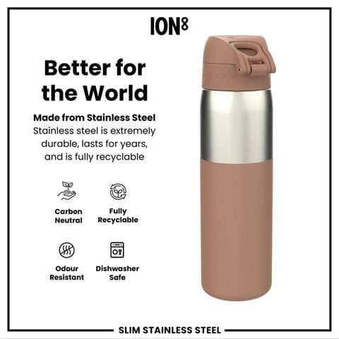 ION8 - Paslanmaz Çelik İnce Suluk - Mocha Kahve - 600 Ml - Sızdırmaz