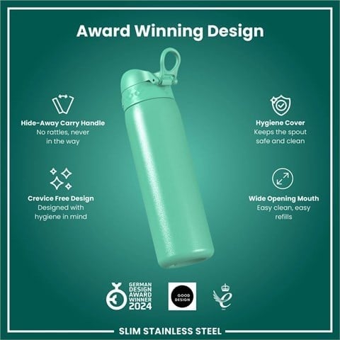 ION8 - Paslanmaz Çelik İnce Suluk - Turkuaz - 600 Ml - Sızdırmaz