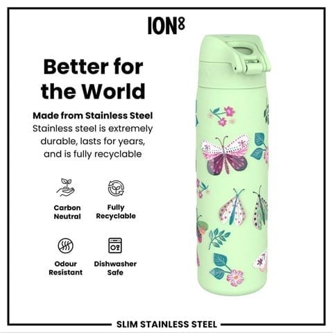 ION8 - Paslanmaz Çelik İnce Suluk - Vahşi Kelebek - 600 Ml - Sızdırmaz