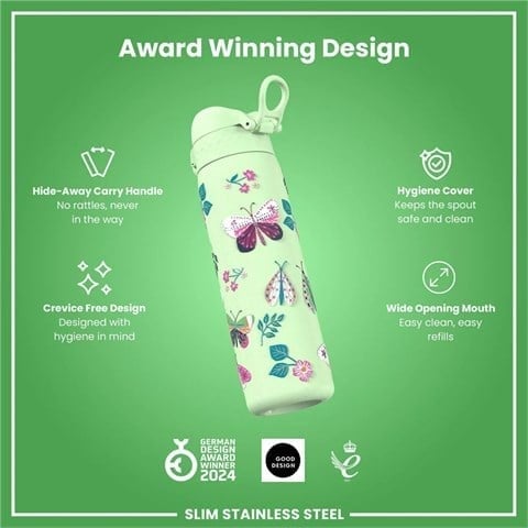 ION8 - Paslanmaz Çelik İnce Suluk - Vahşi Kelebek - 600 Ml - Sızdırmaz